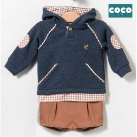 Coco Acqua Winter Baby Boy Navy and Brown Set