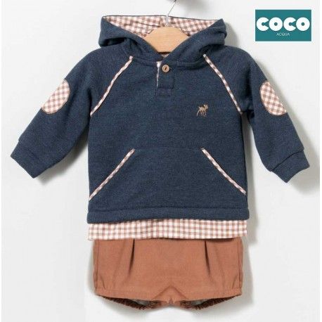 Coco Acqua Winter Baby Boy Navy and Brown Set