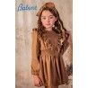 Babiné Invierno Vestido niña Camel Volante en Pico