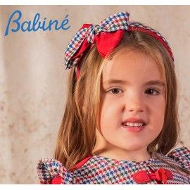 Babiné Invierno Diadema niña Roja con Pata de Gallo
