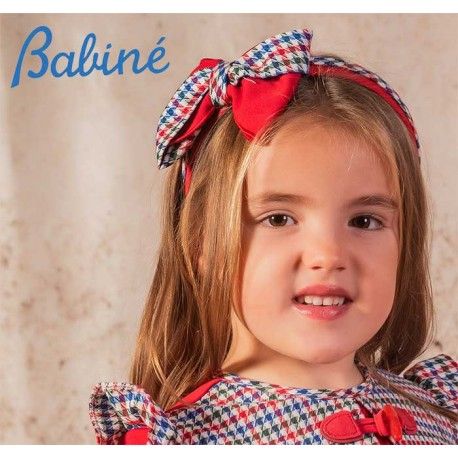 Babiné Invierno Diadema niña Roja con Pata de Gallo