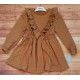 Babine Winter Girl Camel Dress Ruffle