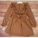 Babiné Invierno Vestido niña Camel Volante en Pico