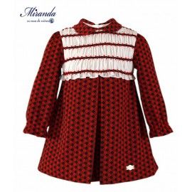 Miranda Invierno Vestido niña Blanco y Rojo