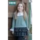 Coco Acqua Winter Girl Green Dress Squared Skirt