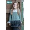 Coco Acqua Invierno Vestido niña Verde y Falda Cuadros