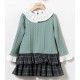 Coco Acqua Invierno Vestido niña Verde y Falda Cuadros