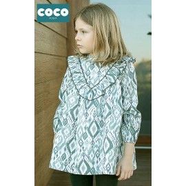 Coco Acqua Invierno Vestido niña Étnico Verde