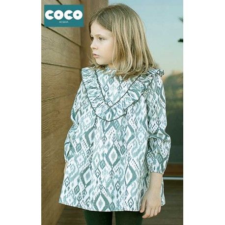 Coco Acqua Invierno Vestido niña Étnico Verde
