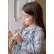 Coco Acqua Winter Girl Printed Blue Dress