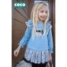 Coco Acqua Winter Girl Blue Dress Owl