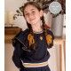 Mon Petit Bonbon Winter Girl Navy Sweatshirt Stars