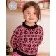 Mon Petit Bonbon Winter Girl Fuchsia and Black Sweater