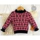 Mon Petit Bonbon Winter Girl Fuchsia and Black Sweater