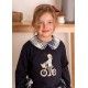 Mon Petit Bonbon Winter Girl Navy Sweatshirt Bike