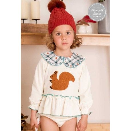 Mon Petit Bonbon Winter Baby Girl Set Squirrel