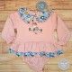 Mon Petit Bonbon Winter Baby Girl Pink Set Flowers