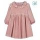 Abel & Lula Winter Girl Pink Velvet Dress with Glitter