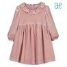 Abel & Lula Invierno Vestido niña Rosa Terciopelo con Glitter