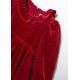 Abel & Lula Winter Girl Red Velvet Dress with Glitter