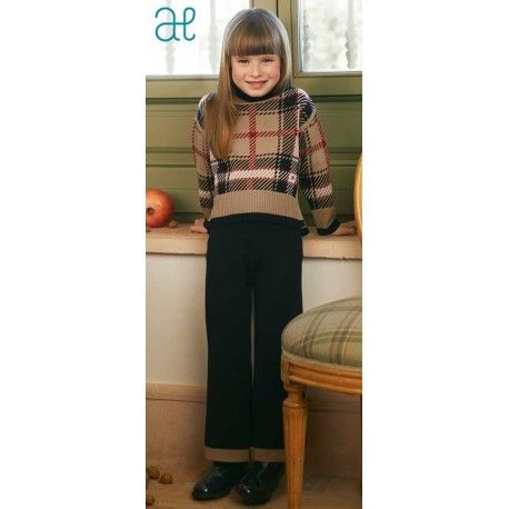 Abel & Lula Invierno Conjunto niña Negro y Cuadros