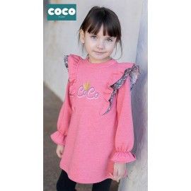 Coco Acqua Invierno Vestido niña Felpa Rosa Volantes