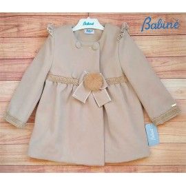 Babine Winter Girl Beige Coat with Pompom