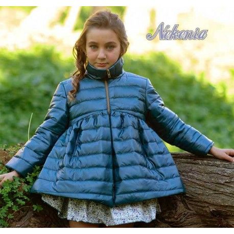 Nekenia Invierno Abrigo niña Acolchado Azul Pato