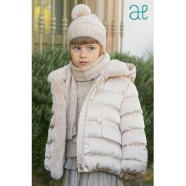 Abel & Lula Winter Girl Hair Beige Satin Coat