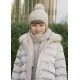 Abel & Lula Invierno Chaquetón niña Satinado Pelo Beige