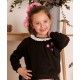 Mon Petit Bonbon Winter Girl Black Sweatshirt Flowers