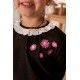 Mon Petit Bonbon Invierno Sudadera niña Negra Flores