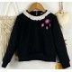 Mon Petit Bonbon Invierno Sudadera niña Negra Flores