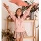 Mon Petit Bonbon Invierno Vestido niña Rosa y Camel Flores