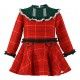 Miranda Winter Girl Red and Green Dress Squares