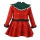Miranda Winter Girl Red and Green Dress Squares