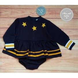 Mon Petit Bonbon Winter Baby Girl Navy Set Stars