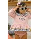 Mon Petit Bonbon Winter Baby Girl Pink Set Flowers