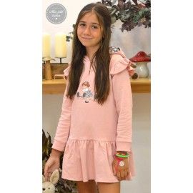 Mon Petit Bonbon Invierno Vestido niña Rosa Liberty