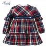 Miranda Winter Girl Dress Squares and Ruffles
