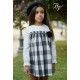 Blanca Valiente Winter Girl Beige Dress Gray Squares