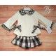 Blanca Valiente Winter Baby Girl Beige Set Gray Squares