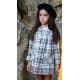 Blanca Valiente Invierno Vestido niña Gris Cuadros