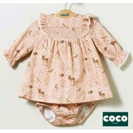 Coco Acqua Winter Baby Girl Pink Green Deers