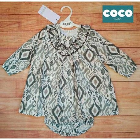 Coco Acqua Invierno Vestido bebé niña Étnico Verde