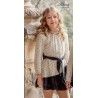 Miranda Invierno Vestido niña Beige y Negro Estrellas