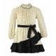 Miranda Invierno Vestido niña Beige y Negro Estrellas