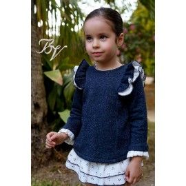 Blanca Valiente Invierno Conjunto bebé niña Azul Estrellas