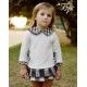 Blanca Valiente Winter Baby Girl Beige Set Gray Squares