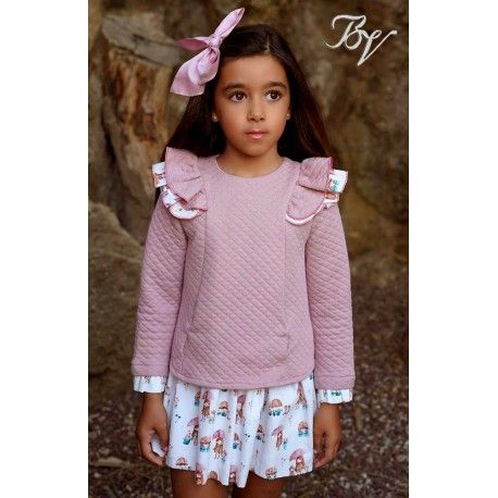 Blanca Valiente Invierno Vestido niña Rosa Muñecas